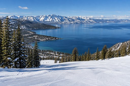 Vista de Lake Tahoe desde una pista